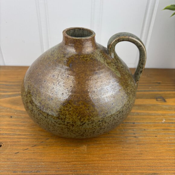 Small Vintage Studio Pottery Jug Style Vase in Mottled Earth Tone Glaze - Picture 2 of 13